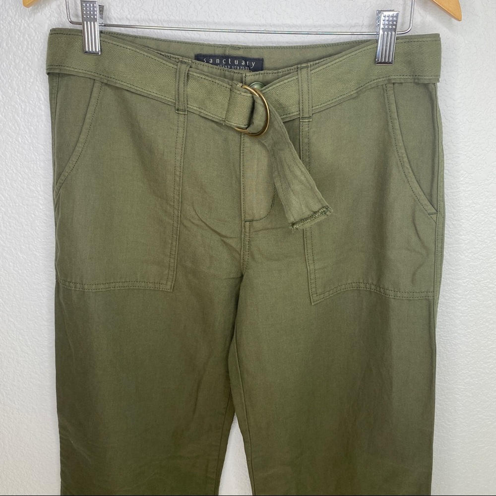 NWOT Sanctuary Green Cargo Belted Utility Pants - Picture 4 of 10